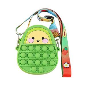 Kid's Pop-It Bubble Unicorn And Fruits Fidget Crossbody Handbag (Avocado)